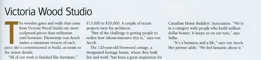 Victoria Wood Studio - Douglas Magazine Mar/Apr 09